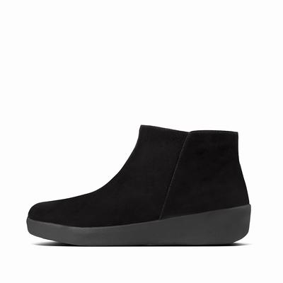 Fitflop Women's SUMI Suede Ankle Boots - Black, MU1392807